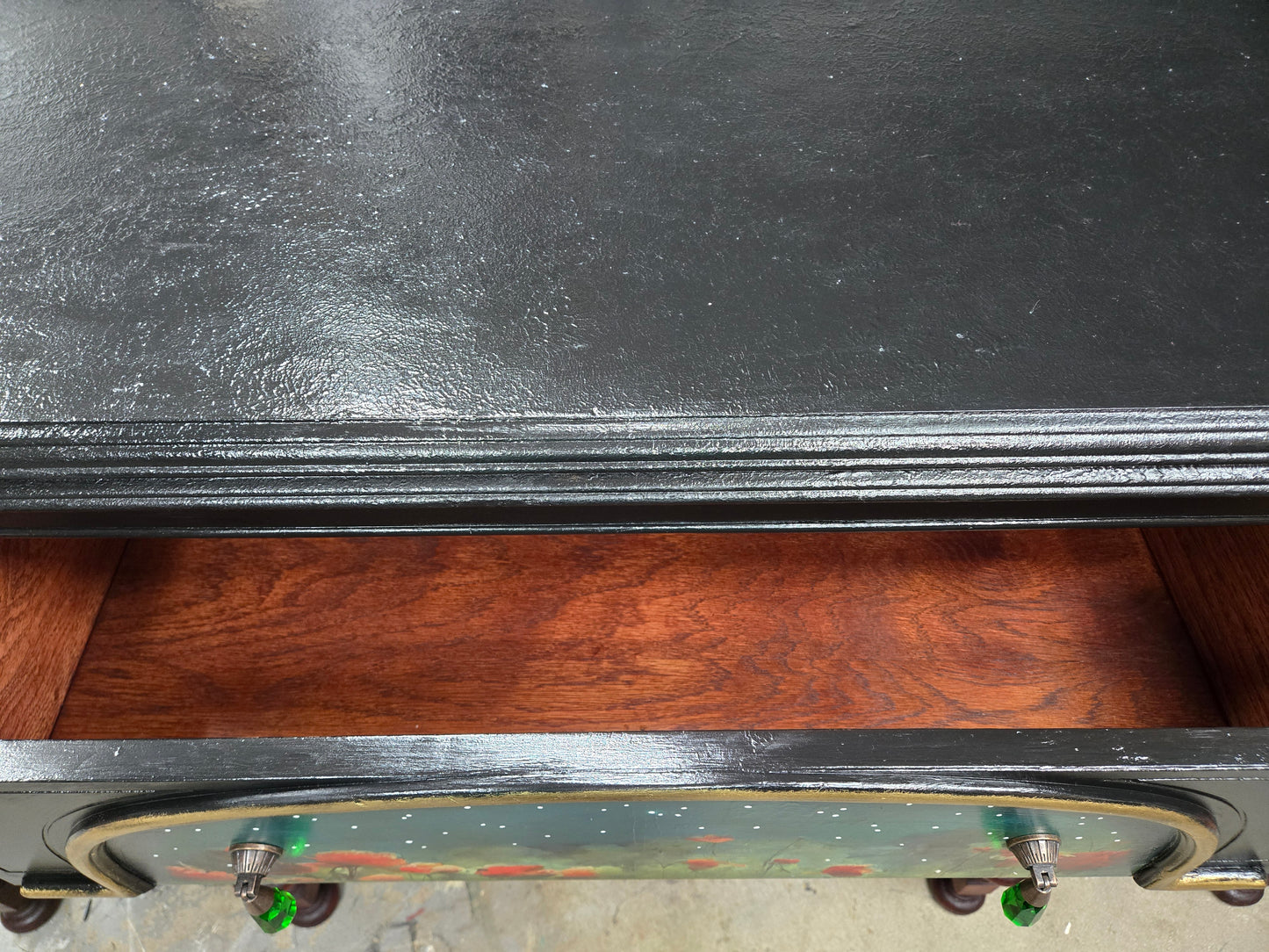 Breathtaking Vintage Hand painted Jacobean Sideboard (Free shipping)