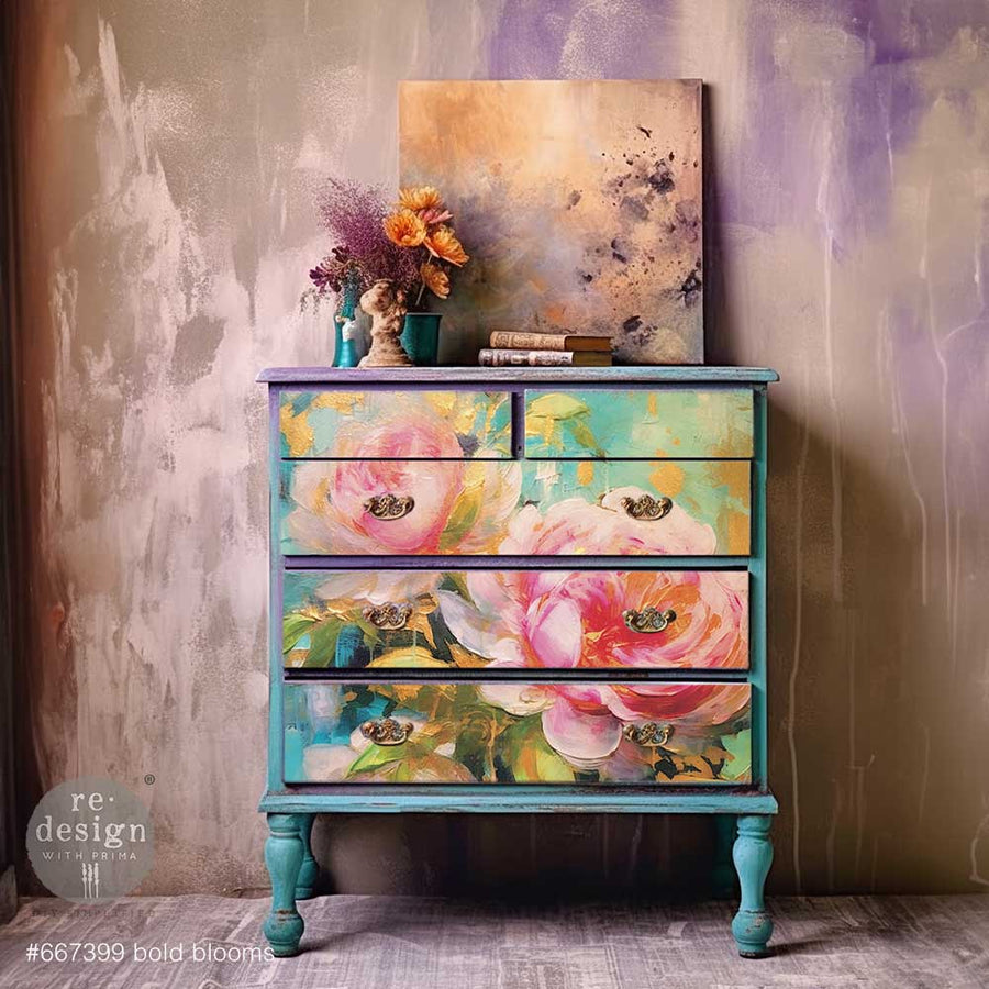 Bold Blooms - A1 Decoupage Paper - Fiber Paper