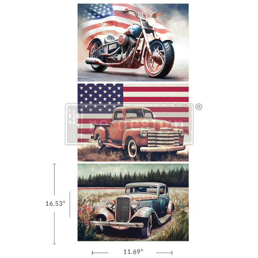 All American - A3 Decoupage Paper Pack