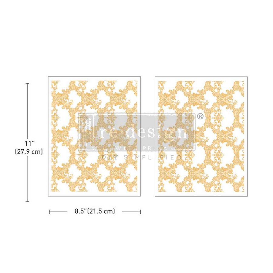 Golden Lacework - Gold Foil Middy - Medium Transfer