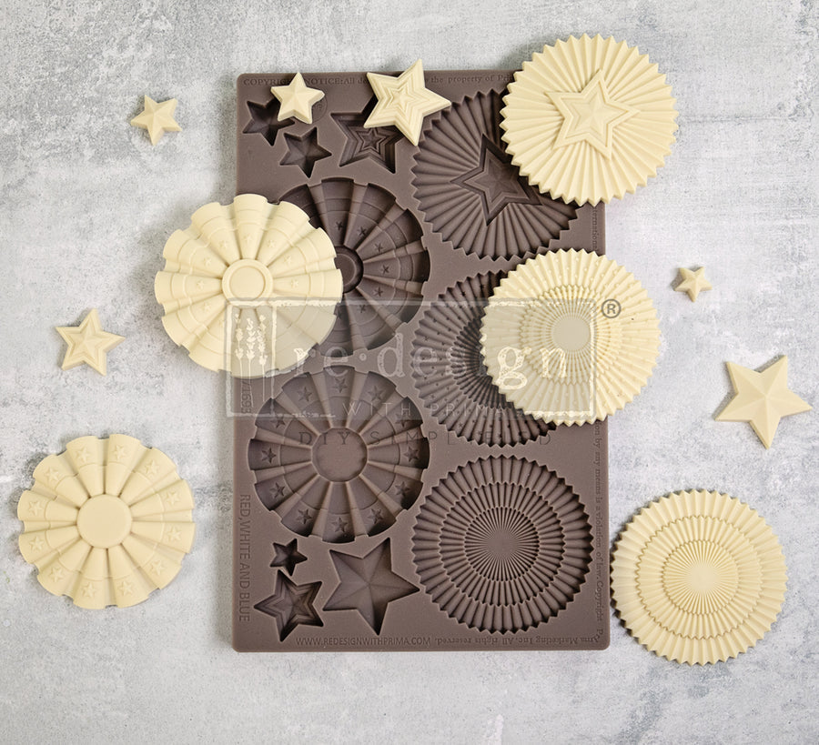 Red, White, and Blue - Decor Mould - Silicone Mold
