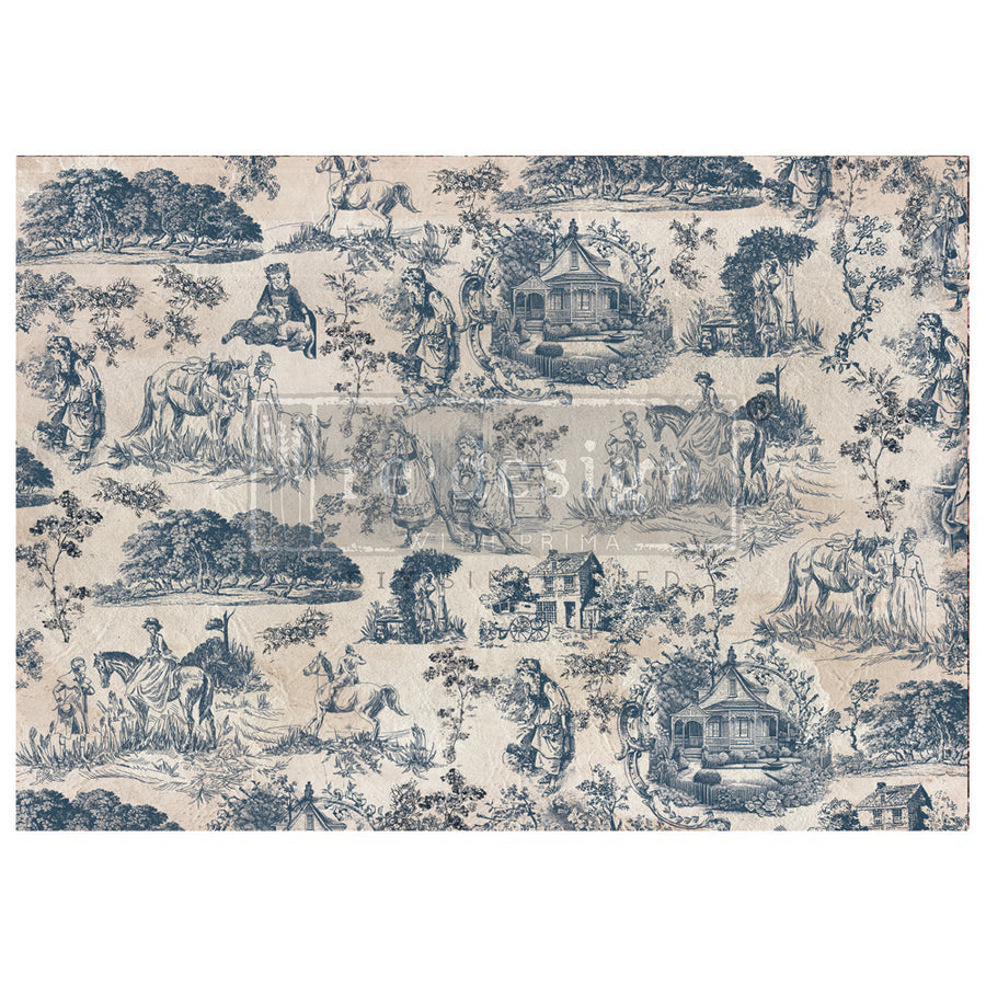 Kacha Toile De Jouy - A1 Decoupage Paper - Fiber Paper