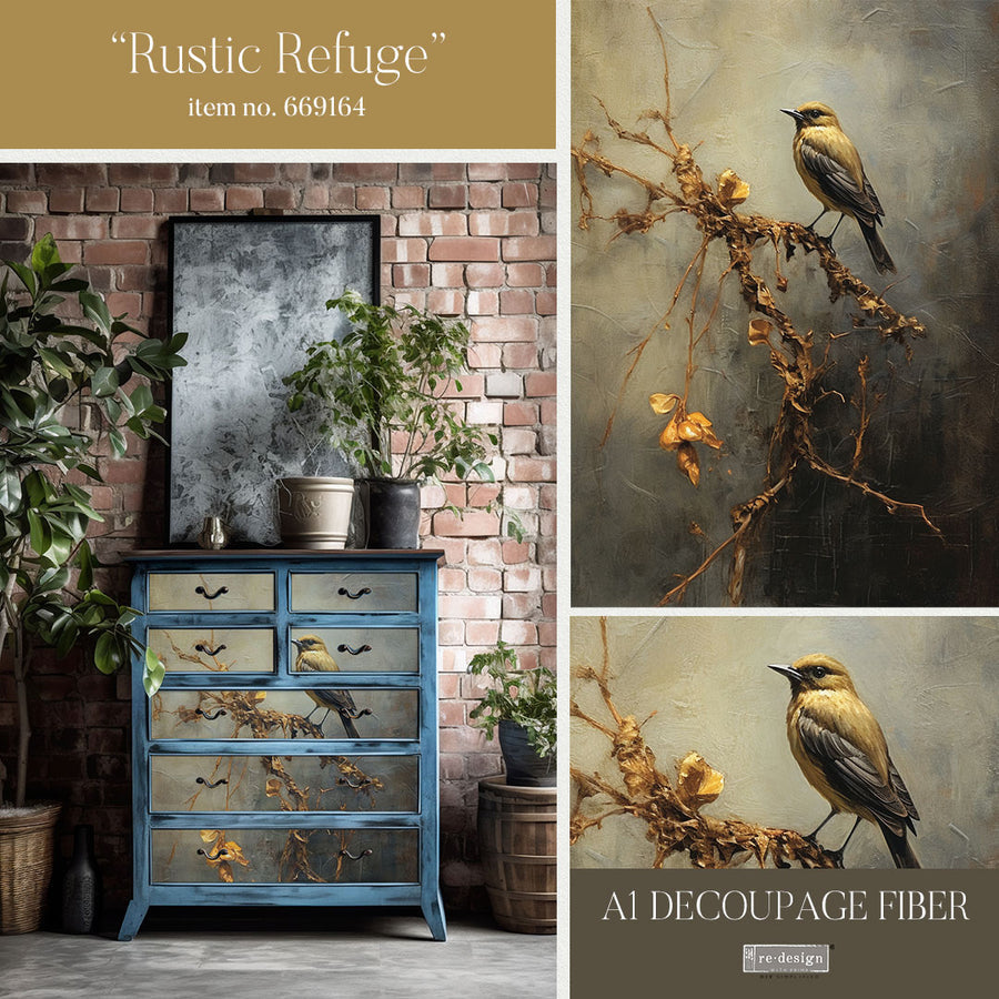 Rustic Refuge - A1 Decoupage Paper - Fiber Paper