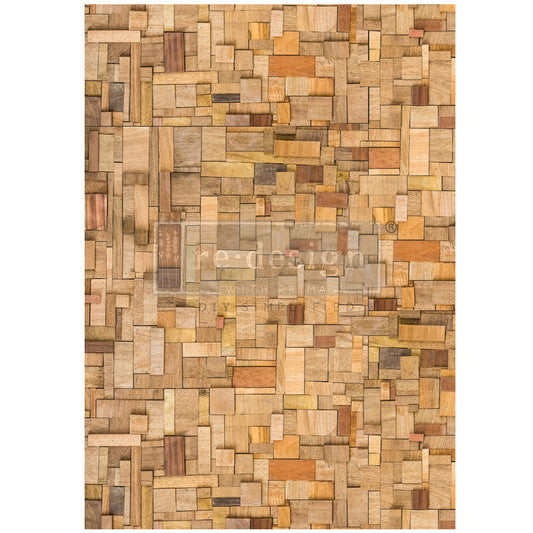 Wood Cubism - A1 Decoupage Paper - Fiber Paper
