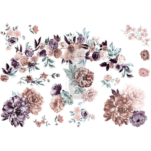 Burgundy Rose Garden - Decor Transfer - Furniture Transfer
