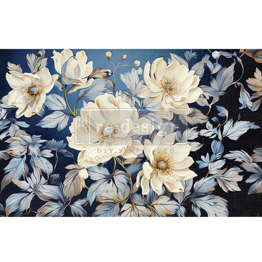 Cerulean Blooms AI - Decoupage Paper