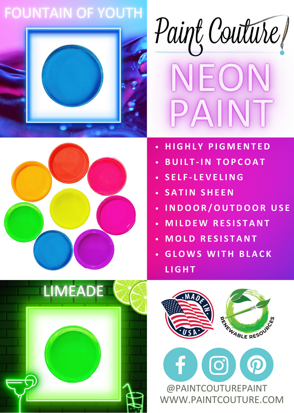 Neon Dreams Neon Acrylic Mineral Paint