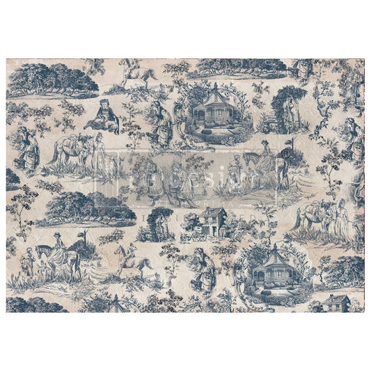 Kacha Toile De Jouy - A1 Decoupage Paper - Fiber Paper